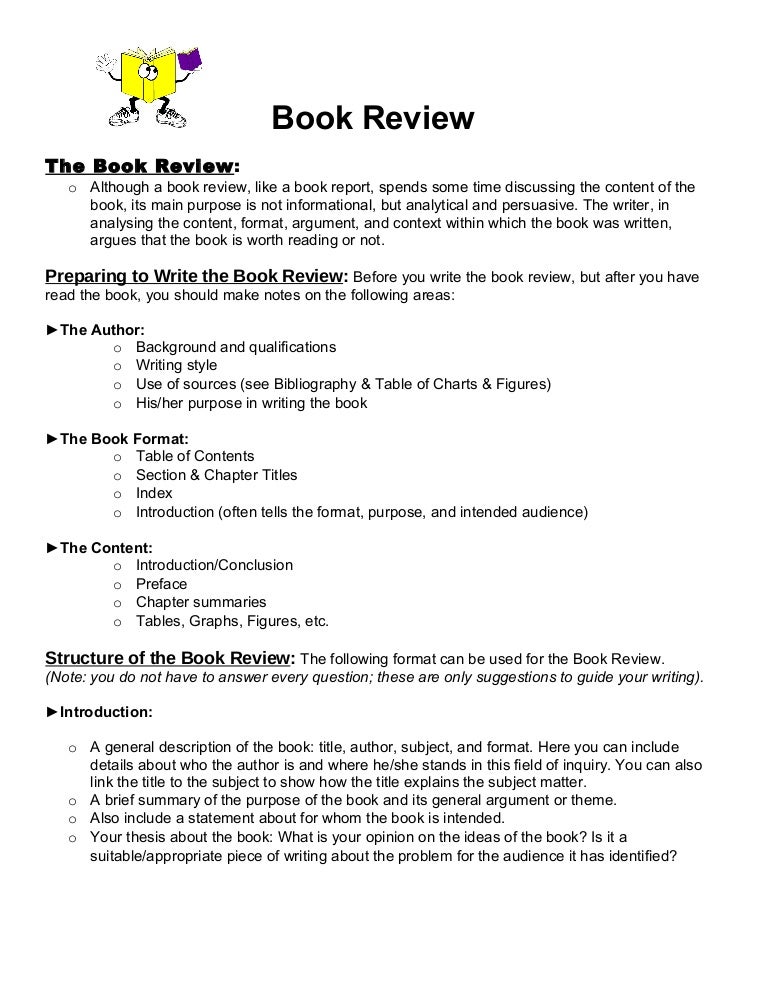 report writing on book review